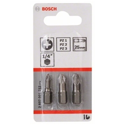 Bosch Schrauberbit-Set, Extra Hard, 3-tlg., PZ1, PZ2, PZ3, 25mm Nr. 2607001753
