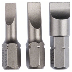 Bosch Schrauberbit-Set, Extra Hard, 3-tlg., S 0,6x4,5, S 0,8x5,5, S 1,2x8,0 Nr. 2607001750