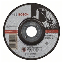 Bosch Schruppscheibe gekröpft EXPERT for Inox AS 30 S INOX BF, 125mm, 22,23mm, 6mm Nr. 2608602488