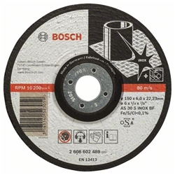 Bosch Schruppscheibe gekröpft EXPERT for Inox AS 30 S INOX BF, 150mm, 22,23mm, 6mm Nr. 2608602489