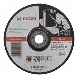Bosch Schruppscheibe gekröpft EXPERT for Inox AS 30 S INOX BF, 180mm, 22,23mm, 6mm Nr. 2608600540