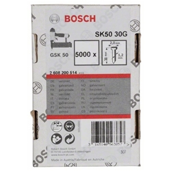 Bosch Senkkopf-Stift SK50 30G, 1,2mm, 30mm, verzinkt, 5000er-Pack Nr. 2608200514