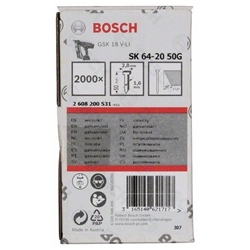 Bosch Senkkopf-Stift SK64 20G, 50mm verzinkt, 2000 Stück Nr. 2608200531