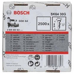 Bosch Senkkopf-Stift SK64 30G, 1,6mm, 30mm, verzinkt, 2500er-Pack Nr. 2608200501