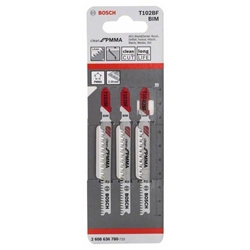 Bosch Stichsägeblatt T 102 BF Clean for PmmA, 3er-Pack Nr. 2608636780
