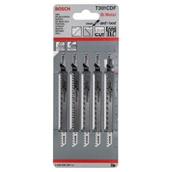 Bosch Stichsägeblatt T 301 CDF Clean for Hard Wood, 5er-Pack Nr. 2608636229