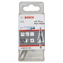 Bosch Stufenbohrer HSS, für Kabelverschraubungen, 6-37mm, 10mm, 93mm, 12 Stufen Nr. 2608587428