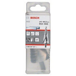 Bosch Stufenbohrer HSS, für Kabelverschraubungen, M10-M40, 10mm, 125,5mm, 16 Stufen Nr. 2608587427