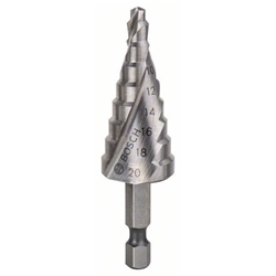 Bosch Stufenbohrer HSS, Sechskantschaft, 4-20mm, 1/4-Zoll, 70,5mm, 9 Stufen Nr. 2608597524