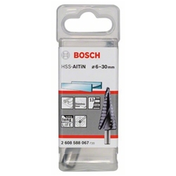 Bosch Stufenbohrer HSS-AlTiN, 6-30mm, 10mm, 93,5mm, 13 Stufen Nr. 2608588067