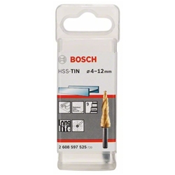 Bosch Stufenbohrer HSS-TiN, 4-12mm, 6mm, 65mm, 9 Stufen Nr. 2608597525