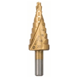 Bosch Stufenbohrer HSS-TiN, 4-20mm, 8mm, 75mm, 9 Stufen Nr. 2608597526