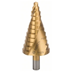 Bosch Stufenbohrer HSS-TiN, für Kabelverschraubung, 6-37mm, 10mm, 93mm, 12 Stufen Nr. 2608587435
