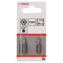 Bosch T20H Security-Torx®-Schrauberbit Extra-Hart, 2 Stück Nr. 2608522011