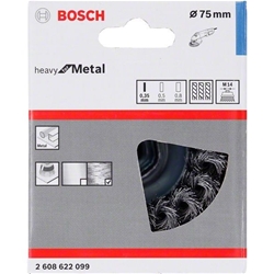 Bosch Topfbürste 75mm, Drahstärke 0,35mm, M14, gezopfter Stahldraht Nr. 2608622099