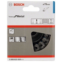Bosch Topfbürste 75mm, Drahtstärke 0,5mm, M14, gezopfter Stahldraht Nr. 1608622029