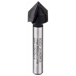 Bosch V-Nutfräser, 1/4-Zoll, D1 12,7mm, L 12,7mm, G 45mm, 90° Nr. 2608628415