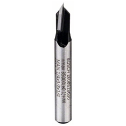 Bosch V-Nutfräser, 1/4-Zoll, D1 6,3mm, L 9,2mm, G 45mm, 90° Nr. 2608628630