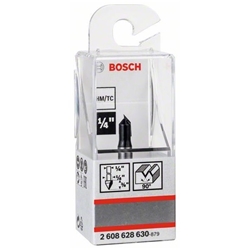 Bosch V-Nutfräser, 1/4-Zoll, D1 6,3mm, L 9,2mm, G 45mm, 90° Nr. 2608628630