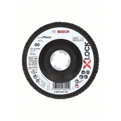 Bosch X-LOCK Fächerschleifscheibe, X571, Best for Metal, abgewinkelt, Ø: 115mm K40, 1 Stk Nr. 2608619197