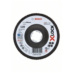 Bosch X-LOCK Fächerschleifscheibe, X571, Best for Metal, abgewinkelt Ø: 115mm K120, 1 Stk Nr. 2608619200