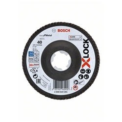 Bosch X-LOCK Fächerschleifscheibe, X571, Best for Metal, abgewinkelt Ø: 125mm K 40, 1 Stk Nr. 2608619201