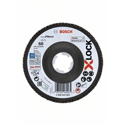 Bosch X-LOCK Fächerschleifscheibe, X571, Best for Metal, abgewinkelt Ø: 125mm K 60, 1 Stk Nr. 2608619202