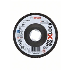 Bosch X-LOCK Fächerschleifscheibe, X571, Best for Metal, abgewinkelt Ø: 125mm K 80, 1 Stk Nr. 2608619203