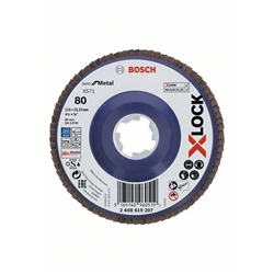 Bosch X-LOCK Fächerschleifscheibe, X571, Best for Metal, gerade, Ø: 115mm, K 80, 1 Stk Nr. 2608619207