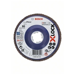 Bosch X-LOCK Fächerschleifscheibe, X571, Best for Metal, gerade, Ø: 125mm, K 80, 1 Stk Nr. 2608619211