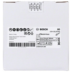 Bosch X-LOCK Fiberscheibe, 115mm, K 80, Sternloch, R780 Best for Metal + Inox Nr. 2608619180