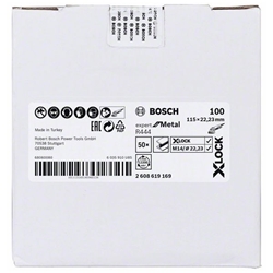 Bosch X-LOCK Fiberschleifscheibe, Ø: 115mm, K 100, R444, EXPERT for Metal, 1 Stück Nr. 2608619169