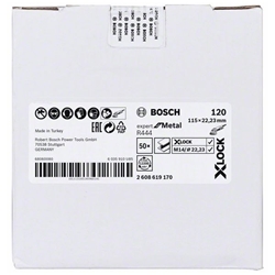 Bosch X-LOCK Fiberschleifscheibe, Ø: 115mm, K 120, R444, EXPERT for Metal, 1 Stück Nr. 2608619170