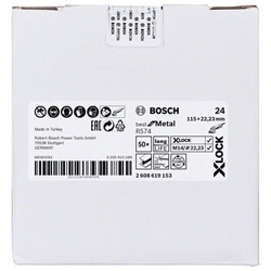 Bosch X-LOCK Fiberschleifscheibe, Ø: 115mm, K 24, R574, Best for Metal, 1 Stück Nr. 2608619153
