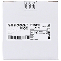 Bosch X-LOCK Fiberschleifscheibe, Ø: 115mm, K 36, R444, EXPERT for Metal, 1 Stück Nr. 2608619166