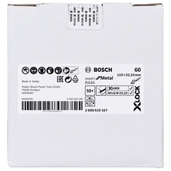 Bosch X-LOCK Fiberschleifscheibe, Ø: 115mm, K 60, R444, EXPERT for Metal, 1 Stück Nr. 2608619167