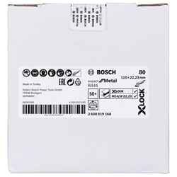 Bosch X-LOCK Fiberschleifscheibe, Ø: 115mm, K 80, R444, EXPERT for Metal, 1 Stück Nr. 2608619168