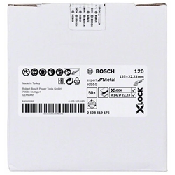 Bosch X-LOCK Fiberschleifscheibe, Ø: 125mm, K 120, R444, EXPERT for Metal, 1 Stück Nr. 2608619176