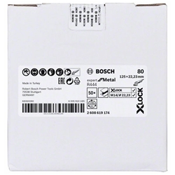 Bosch X-LOCK Fiberschleifscheibe, Ø: 125mm, K 80, R444, EXPERT for Metal, 1 Stück Nr. 2608619174