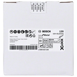 Bosch X-LOCK Fiberschleifscheibe, R574, Best for Metal, Ø: 115mm, K 120, 1 Stk Nr. 2608619158
