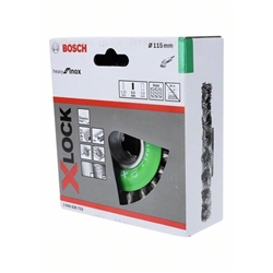 Bosch X-LOCK Scheibenbürste 115mm, gezopfter rostfreier Stahldraht Nr. 2608620733