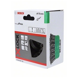 Bosch X-LOCK Topfbürste 75mm, gezopfter rostfreier Stahldraht Nr. 2608620729