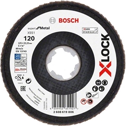 Bosch X-LOCK-Fächerschleifscheibe X551, EXPERT for Metal, K: 120, Scheiben-Ø: 125mm Nr. 2608619806