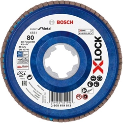 Bosch X-LOCK-Fächerschleifscheibe X551, EXPERT for Metal, K: 80, 115mm Nr. 2608619813