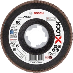 Bosch X-LOCK-Fächerschleifscheibe X551, EXPERT for Metal, K: 80, Scheiben-Ø: 115mm Nr. 2608619809
