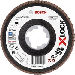 Bosch X-LOCK-Fächerschleifscheibe X551, EXPERT for Metal, K: 80, Scheiben-Ø: 125mm Nr. 2608619805