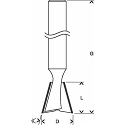 Bosch Zinkenfräser, 8mm, D1 14mm, L 14mm, G 55mm, 15° Nr. 2608628408