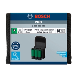 Bosch PRO Impact Socket Set mit PET-Abdeckungen, 1/2 Zoll, extra tief, 3‑tlg. Nr. 2608003033