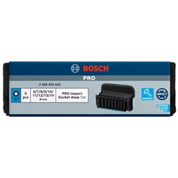 Bosch PRO Impact Socket Set, 1/4 Zoll, tief, 9‑tlg. Nr. 2608003035