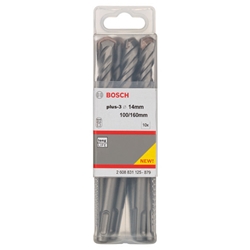 Bosch Hammerbohrer plus-3, 14x100x160mm, 10 Stück Nr. 2608831125
